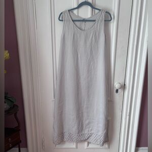 Women’s Rosemarine Italy Linen Sleeveless Maxi Shift Dress Size Small